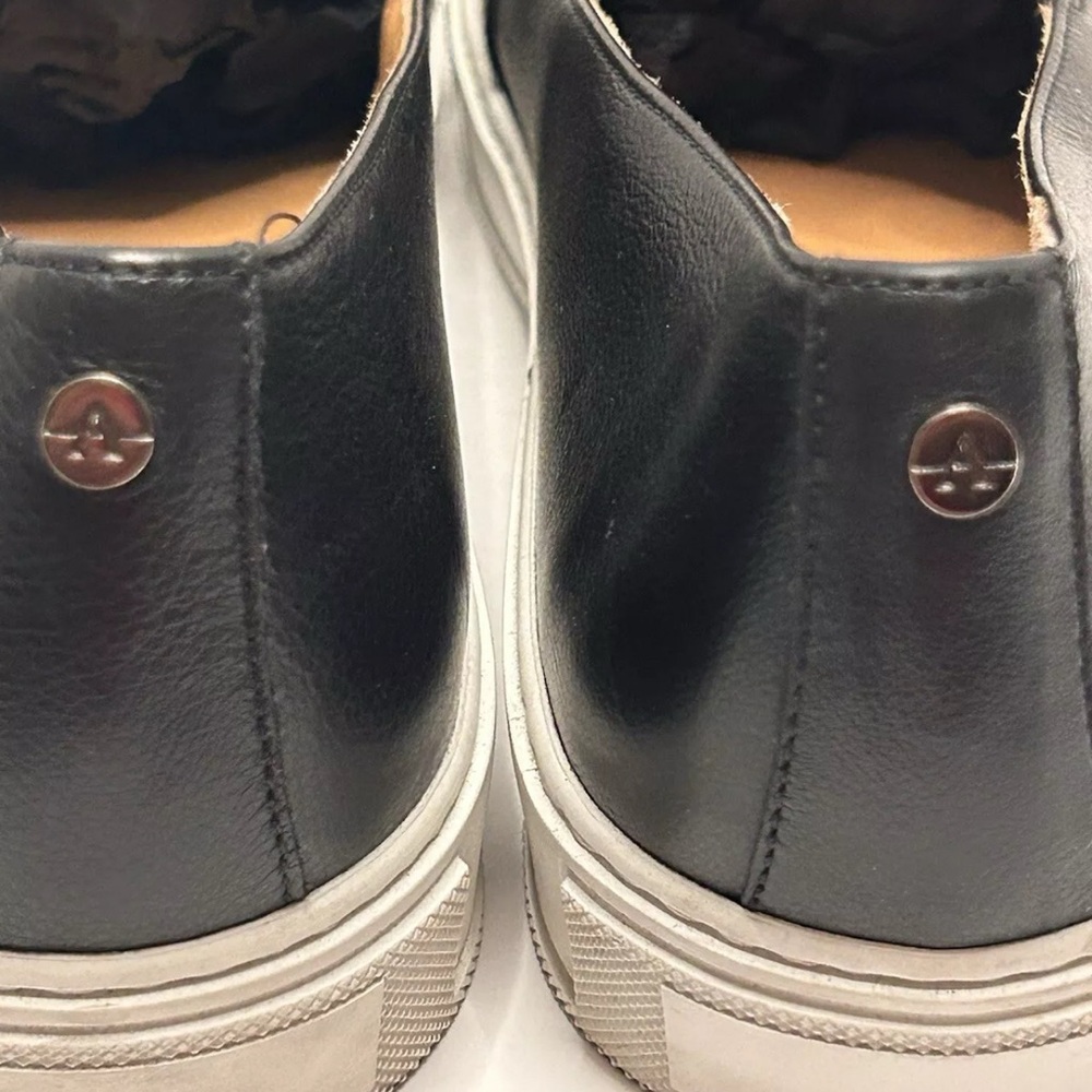 Aquatalia Onida Black Leather Slip-On Sneakers 10.5 - Picture 6 of 16